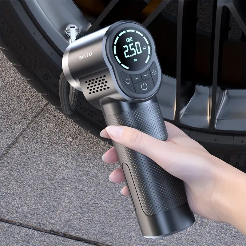 Brayden™ | Handheld Tire Inflator – Wireless, Pressure Gauge for Cars, Motorcycles, and Bicycles