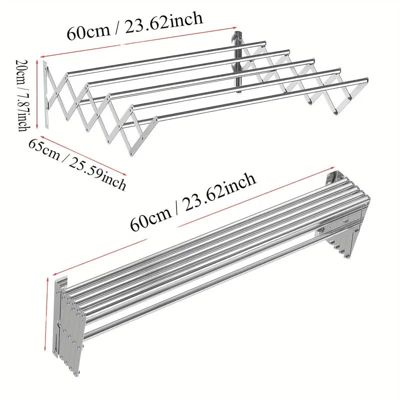 AirFlex™ | Retractable Drying Rod, Durable Steel, Window Frame, Foldable & Indoor-Friendly