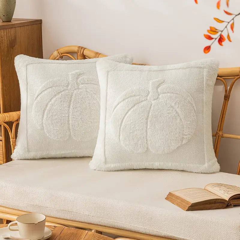 Charmora™ | Set of 2 Jacquard Throw Pillow Covers – Vintage Plush Cushion Covers