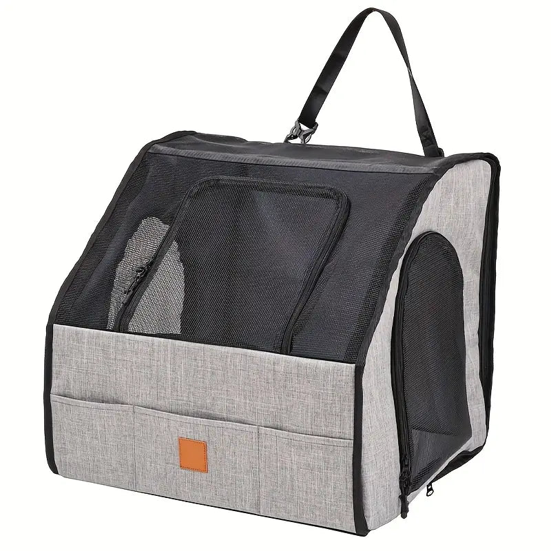 Pawlin™ | Portable Dog & Cat Travel Crate – 3-Door Design, Breathable & Anti-Slip