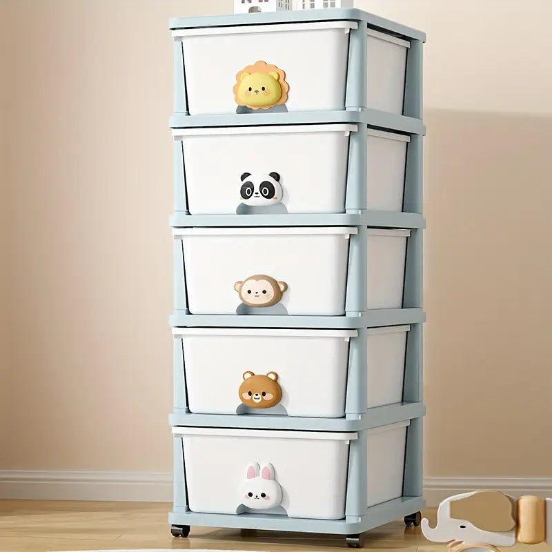 Zeyvia™ | Modern Rolling Cabinet – White Plastic, 3-Tier Structure, Versatile Home Organizer