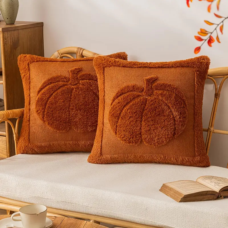 Charmora™ | Set of 2 Jacquard Throw Pillow Covers – Vintage Plush Cushion Covers