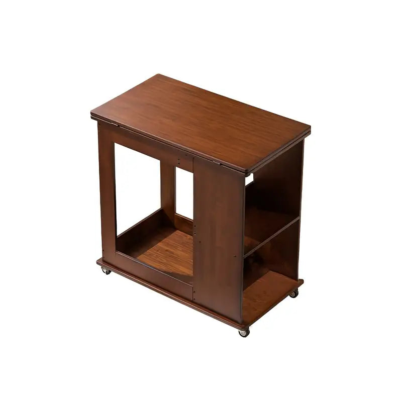 Rolluxe™ | Foldable Coffee Table, Hardwood-Style Bamboo, Portable Design, Locking Wheels