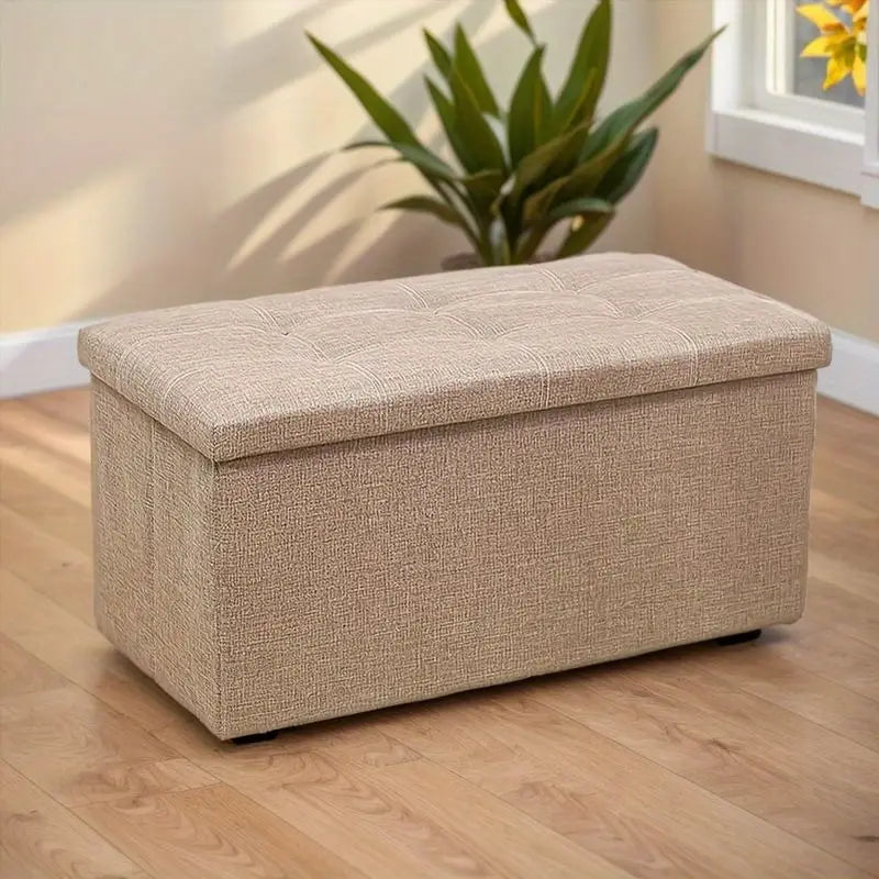 Storra™ | Modern Storage Ottoman Bench – Soft Fabric, Cozy & Functional